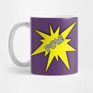 cartoon pow word and star Mug